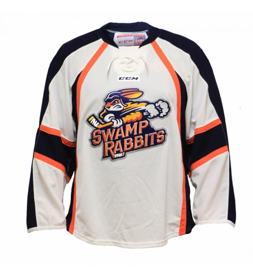 Custom ECHL 2016 17 Greenville Swamp Rabbits Home Hockey Jersey White